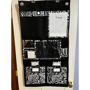 Thirty One 31 Black White Hanging Organizer Hang Up School Office Home 41" x 22"